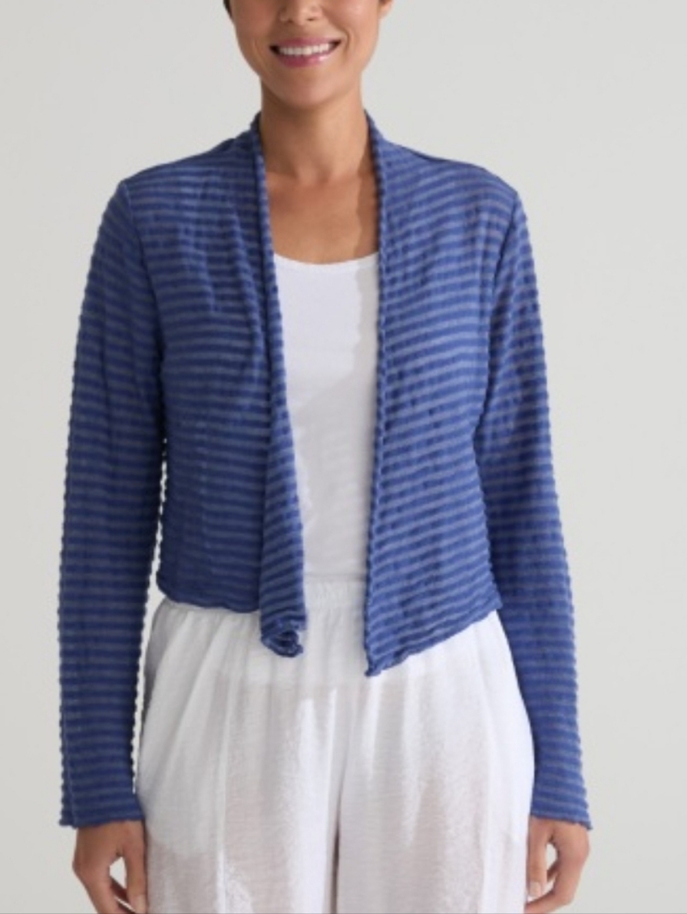 Cut Loose Cropped Linen Blend Cardigan Size Medium